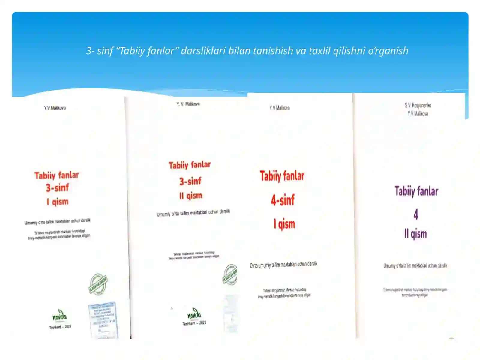 3-4sinf “Tabiiy fanlar” darsliklari bilan tanishish va taxlil qilishnio’rganish 3
