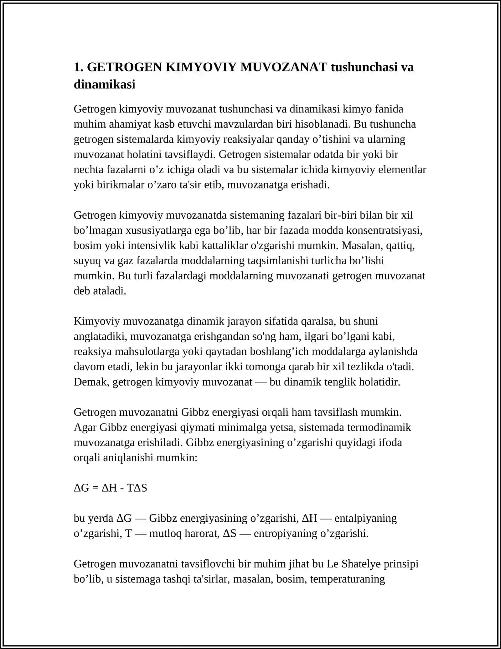 GETROGEN KIMYOVIY MUVOZANAT 3