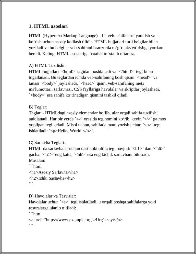 WEB TEXNOLOGIYALAR.WEB SAHIFALAR YARATISH TEXNOLOGIYALARI 3