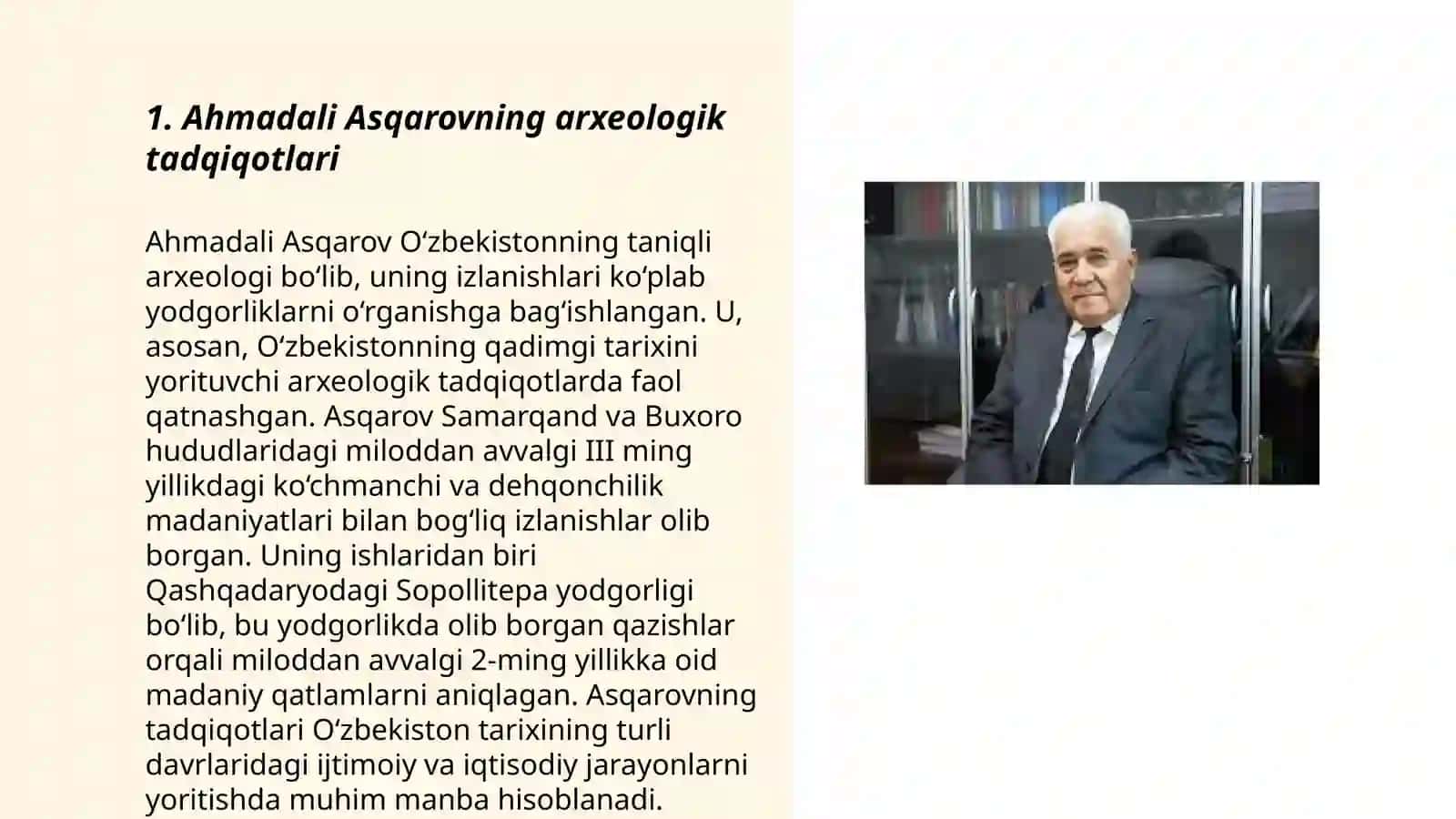 Ahmadali Asqarovning ilmiy izlanishlari va bizga qoldirgan merosi 3