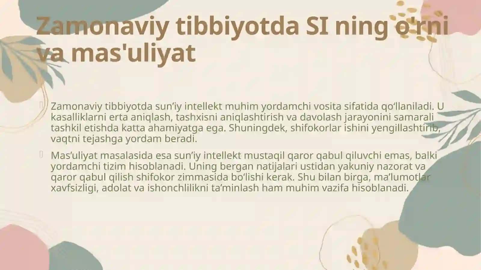 Sun’iy intellektning tibbiyotdagi axloqiy muammolari 3