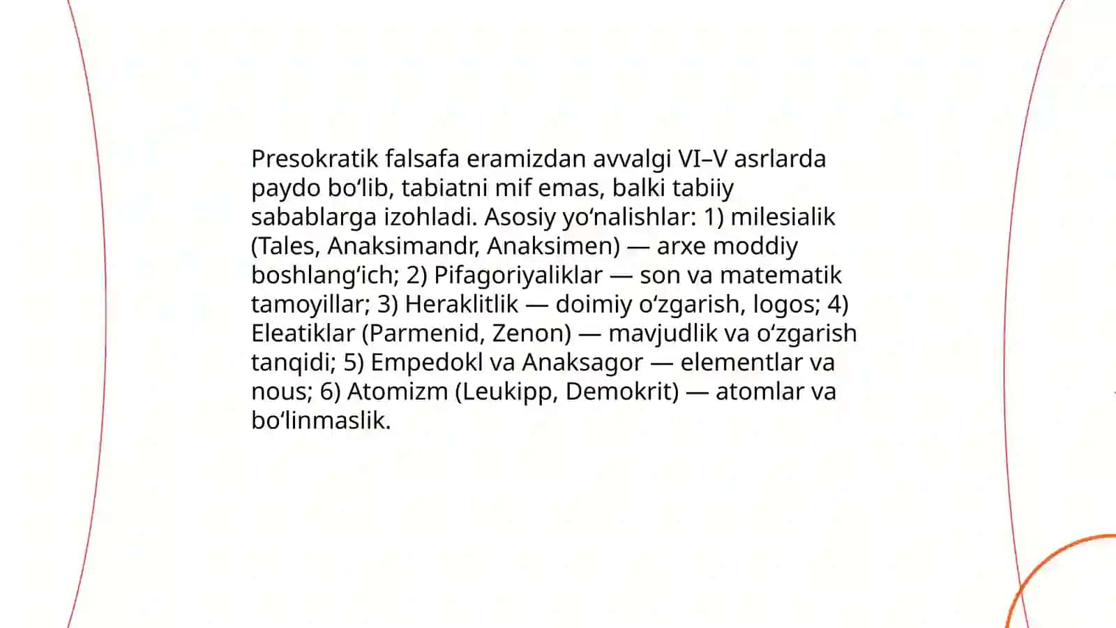 Antik davr falsafasining yo'nalishlari 3