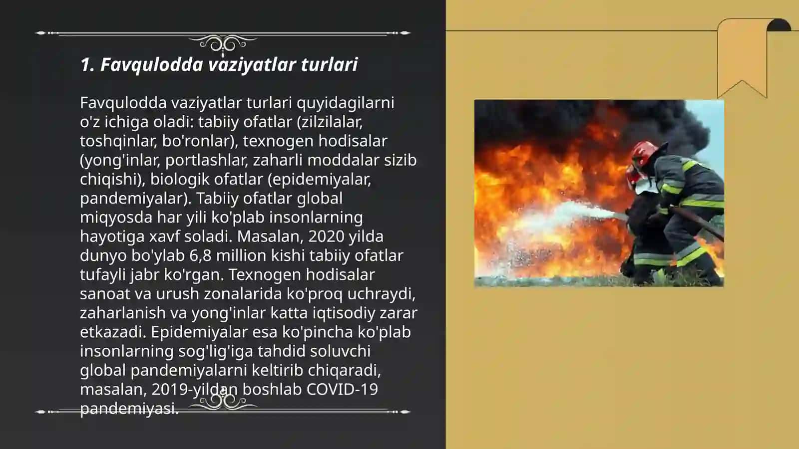 Favqulodda vaziyatlar ularning turlari va xususiyatlari 3