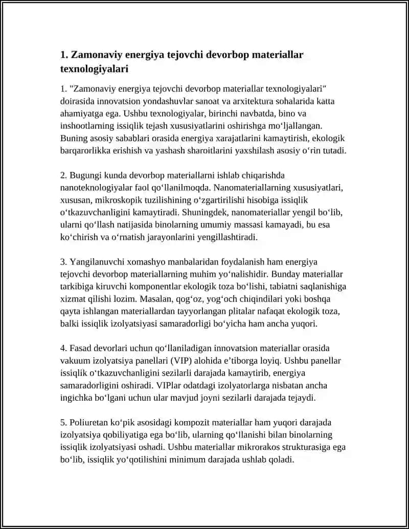 YANGI INOVATSION DEVORBOP MATERIALLAR TEXNOLOGIYASI 3