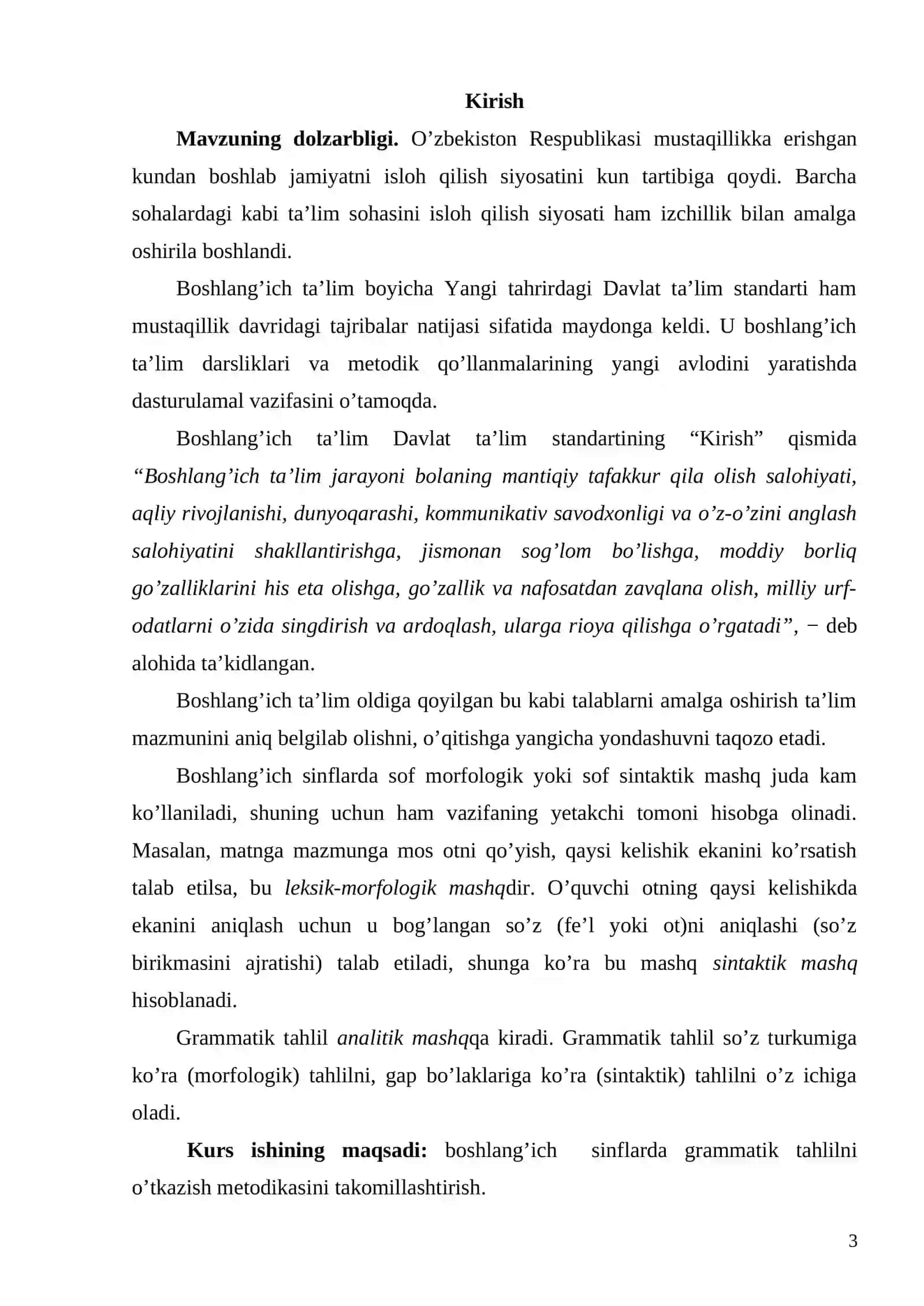 Boshlang’ich sinflarda grammatik tahlilni o’tkazish metodikasi 3