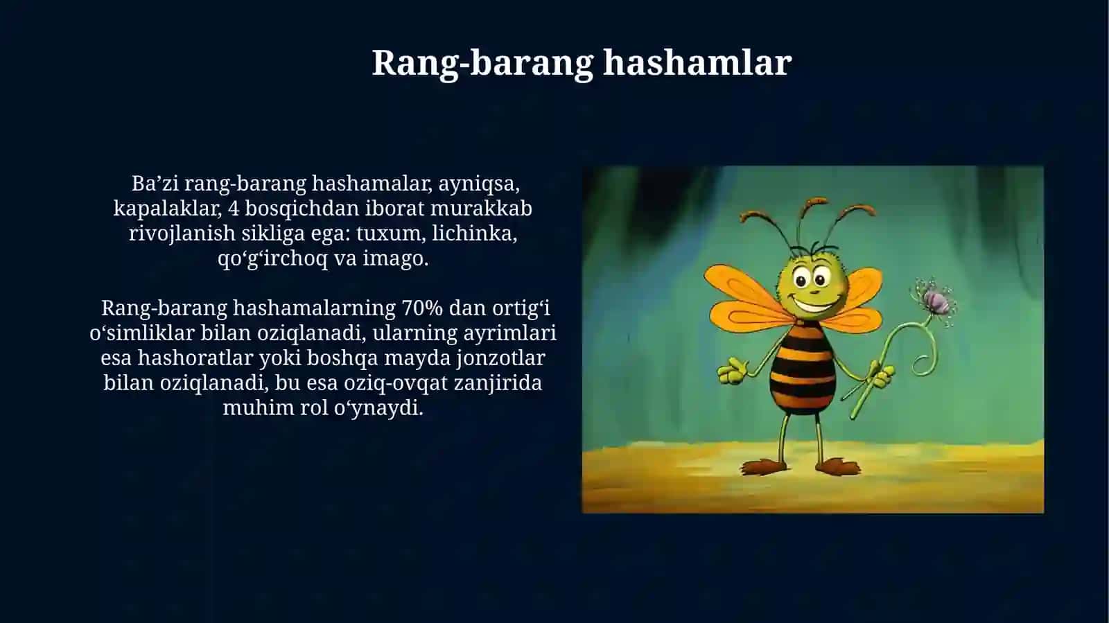 Bo'hcha bolalari uchun hashorotlar mavzusi 3