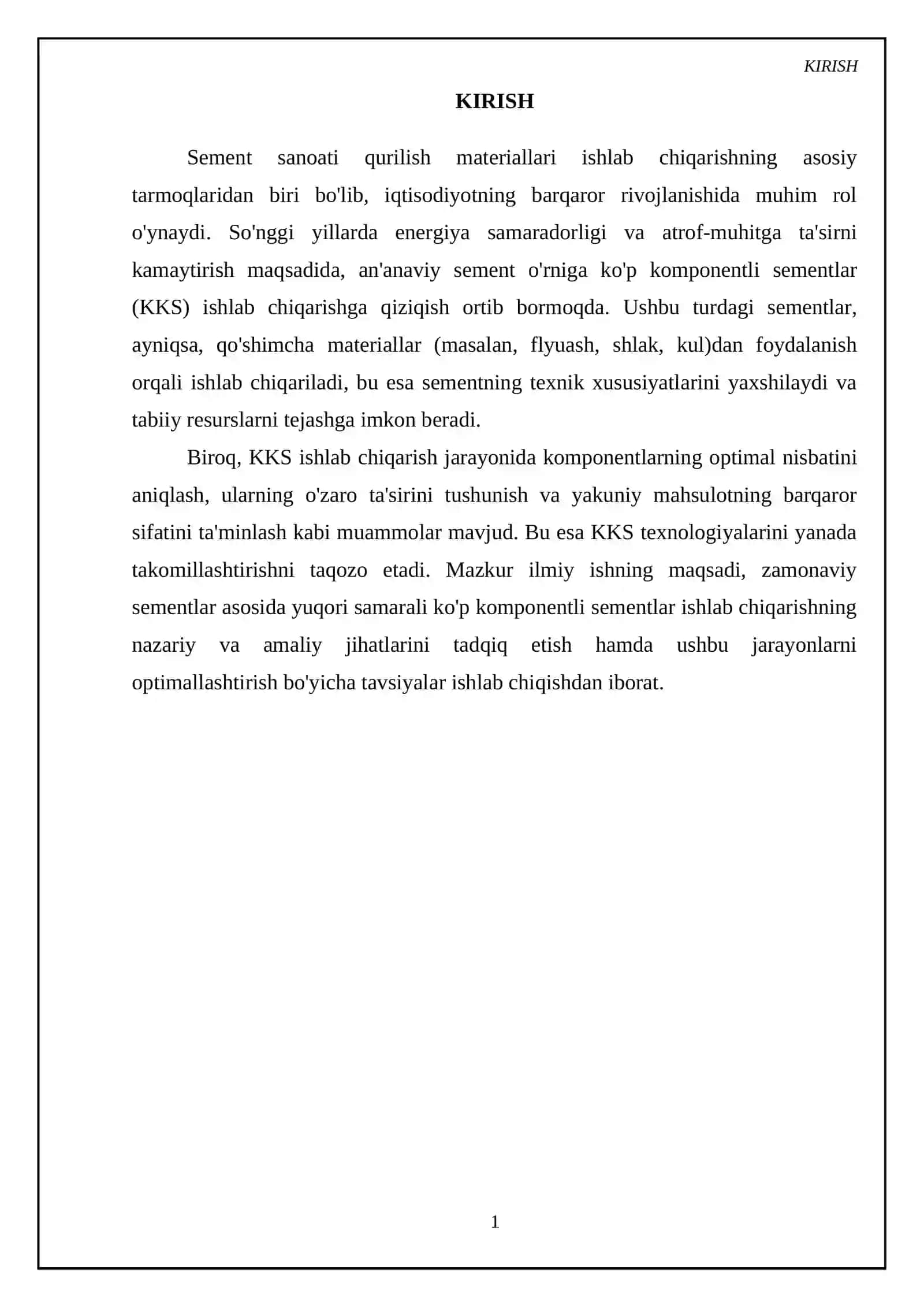 Sas sementlar asosida kop kompanentli sement ishlab chiqarish 3