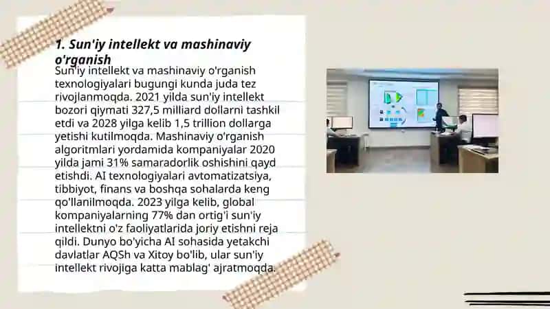 Sun'iy intellekt va mashinaviy o'rganish 3