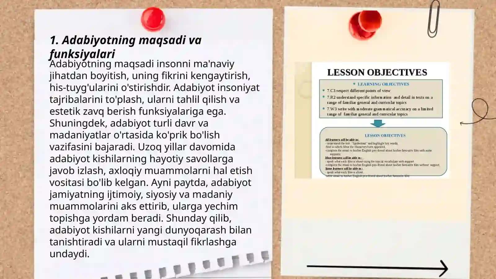 Adabiyot fanining maqsadi va vazifalari 3