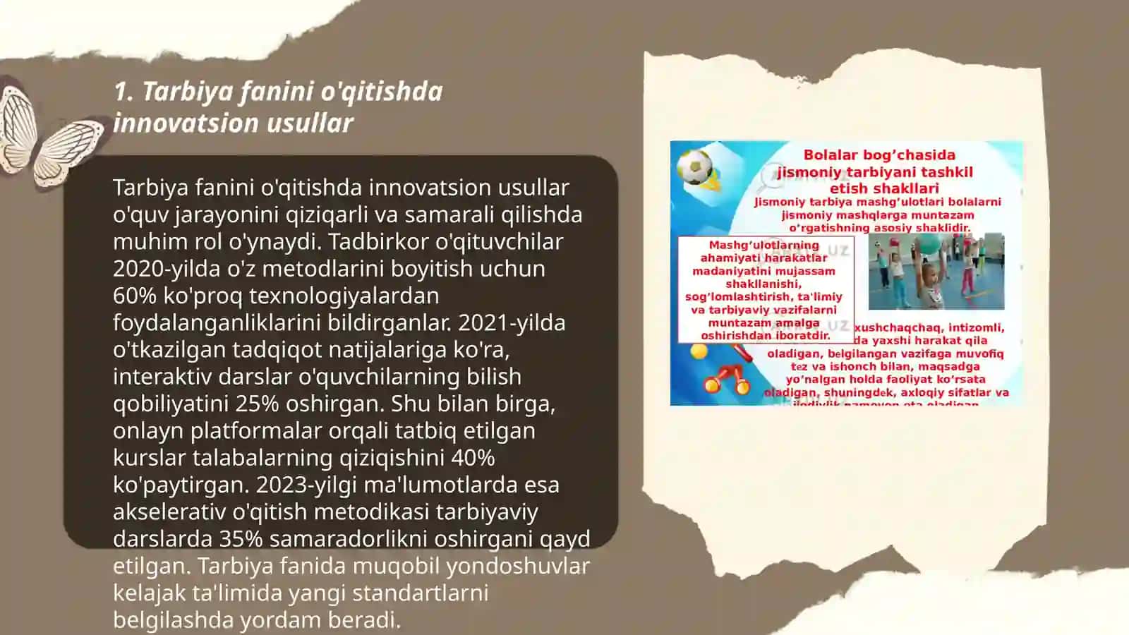 Tarbiya fanini o'qitish shakllari 3