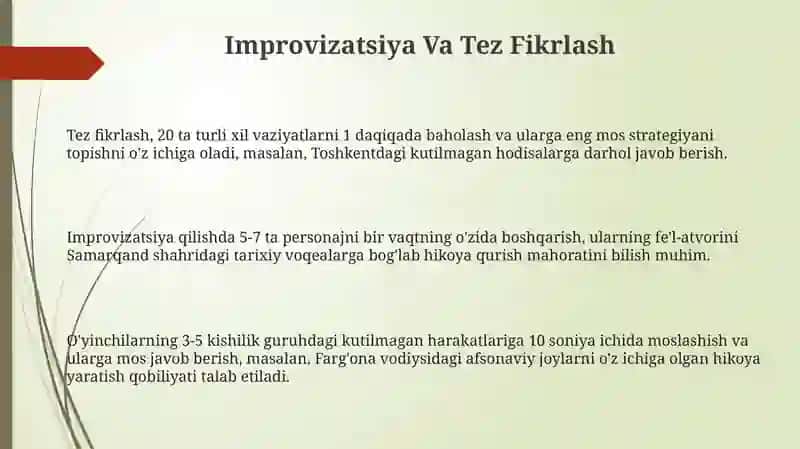 Oʻyin rahbariga qoʻyiladigan talablar 3