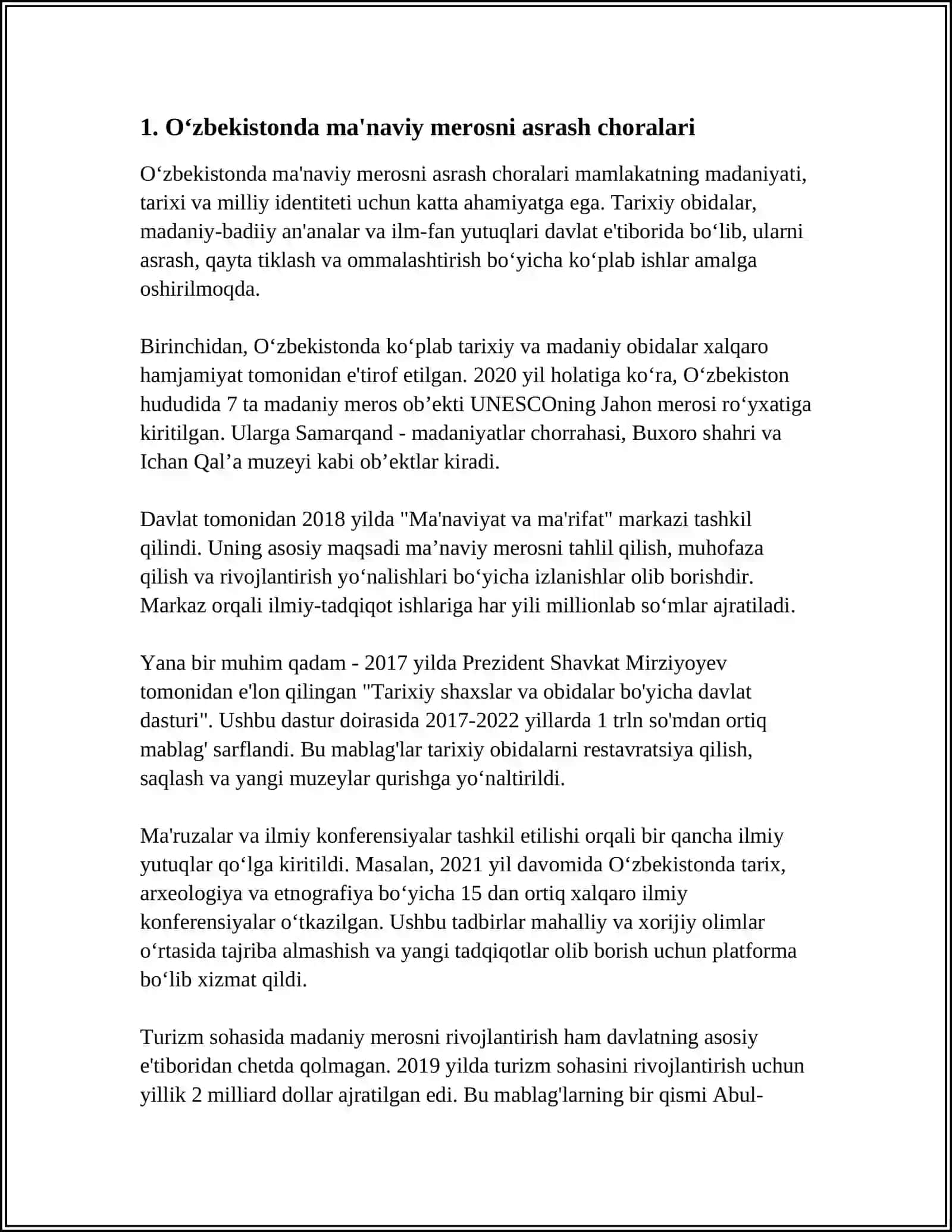 ÒZBEKISTONDA MA'NAVIY VA TARIXIY MEROSNING TIKLANISHI.ÒZBEKISTONDA MA'DANIYAT VA SAN'AT 3