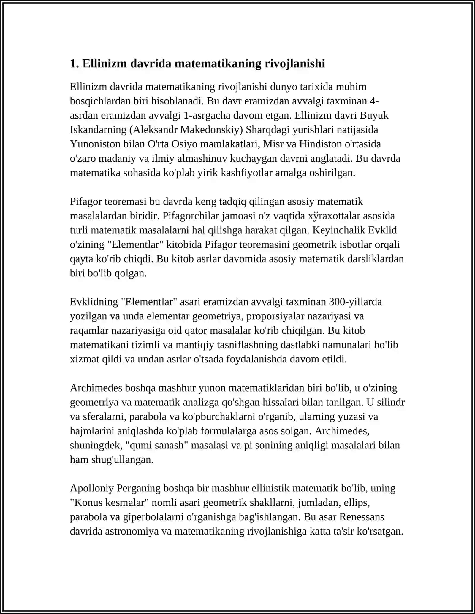 ELLINIZM DAVRIDA MATEMATIKANI DEDUKTIV TUZISH 3