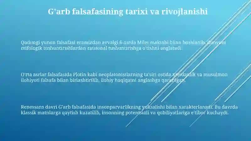 G'arbfalsafasi 3