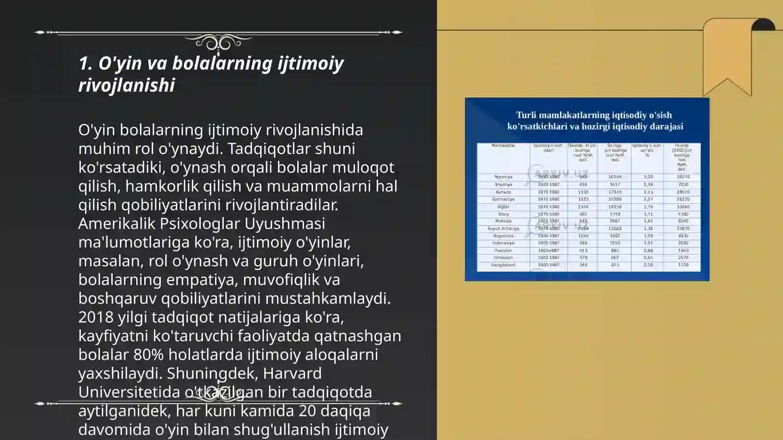 O'yin maktabgacha ta'lim yoshdagi bolalar faoliyatining asosiy turi sifatida 3