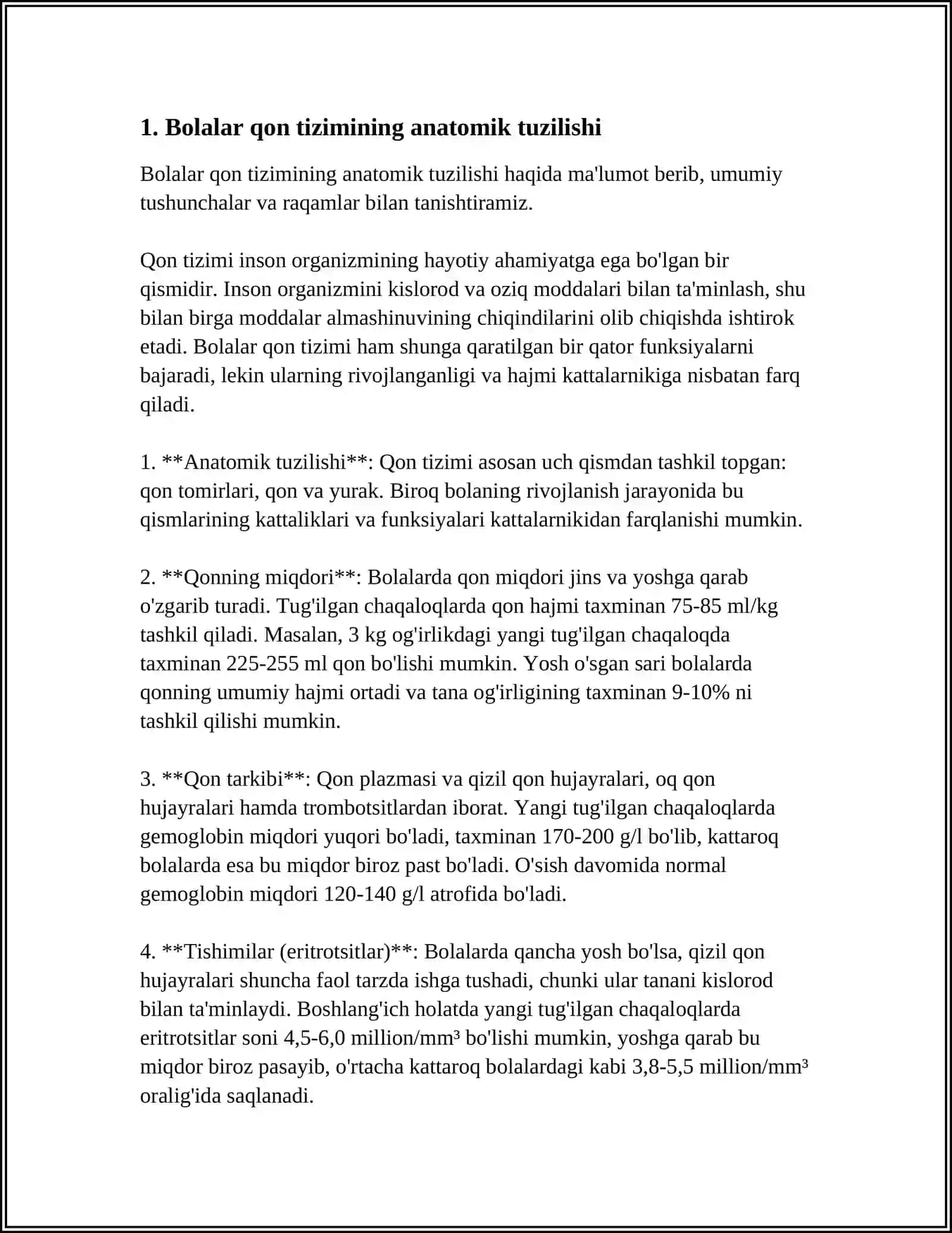 BOLALARDA QON YARATISH TIZIMI ANATOMO-FIZIOLOGIK HUSUSIYATLARI 3