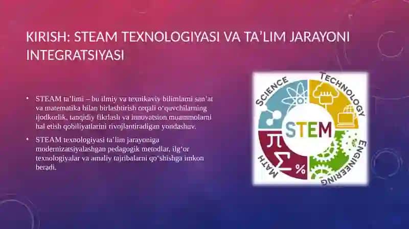 STEAM texnologiyasi va taʼlim jarayoni integratsiyasi 3