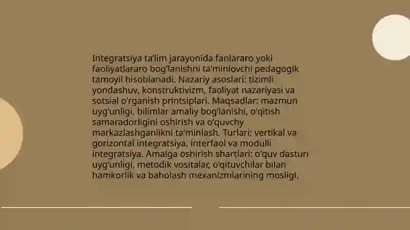 Integratsiya -taʼlim jarayonini qulaylashtirishning muhim prinspi sifatida 3