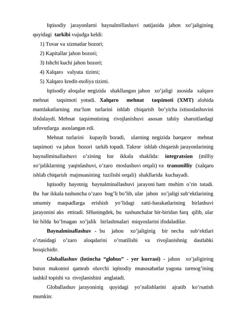 Jahon xo’jaligi va uning evolyutsiyasi 3