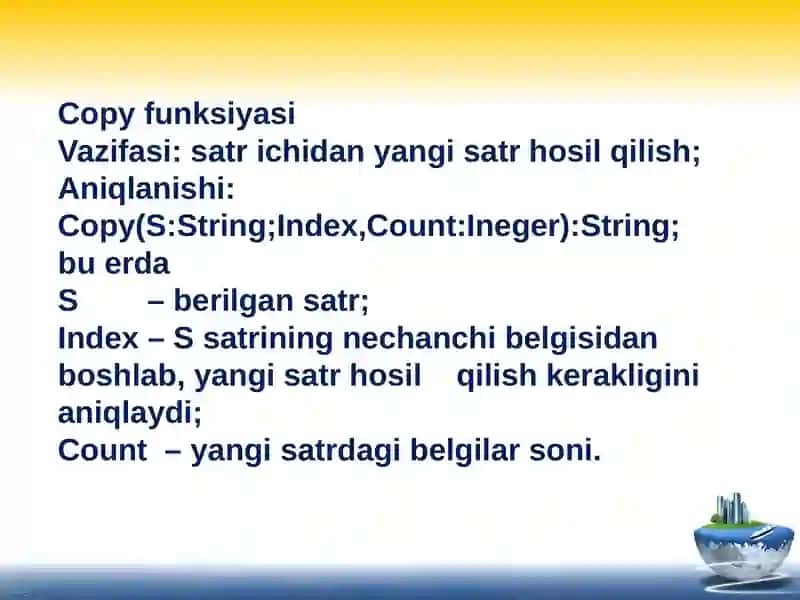 Dasturlash asoslari fanidan ta'lim 3