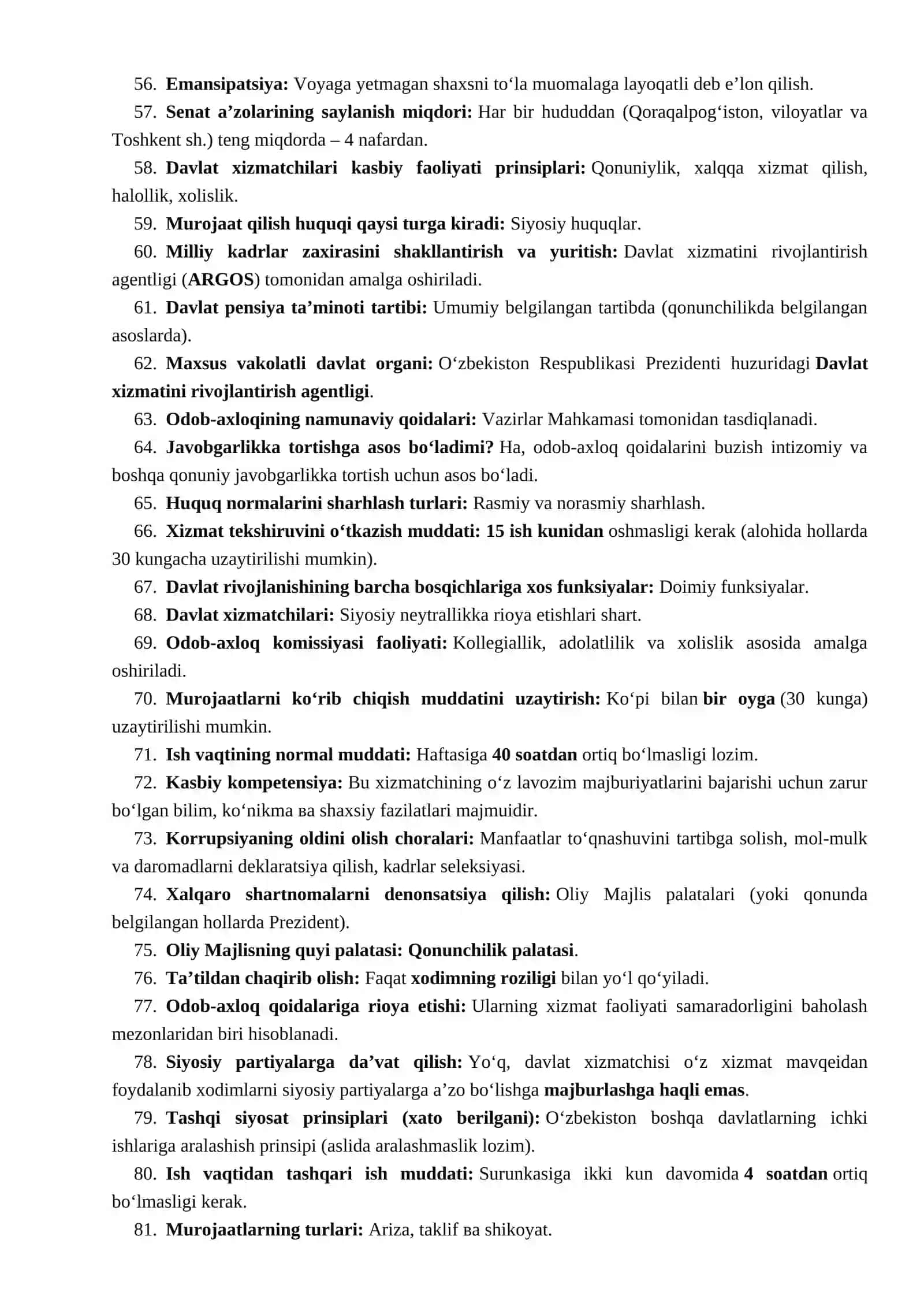 ARGOS savollari qonunchilik bazasi (Javoblari bilan Eng yangilari - 2026) 3