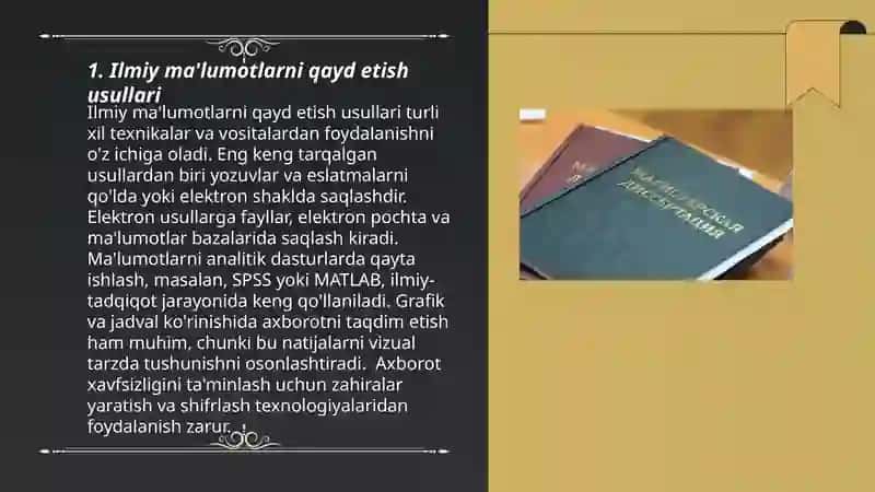 Ilmiy ma'lumotlarni qayd etish usullari 3