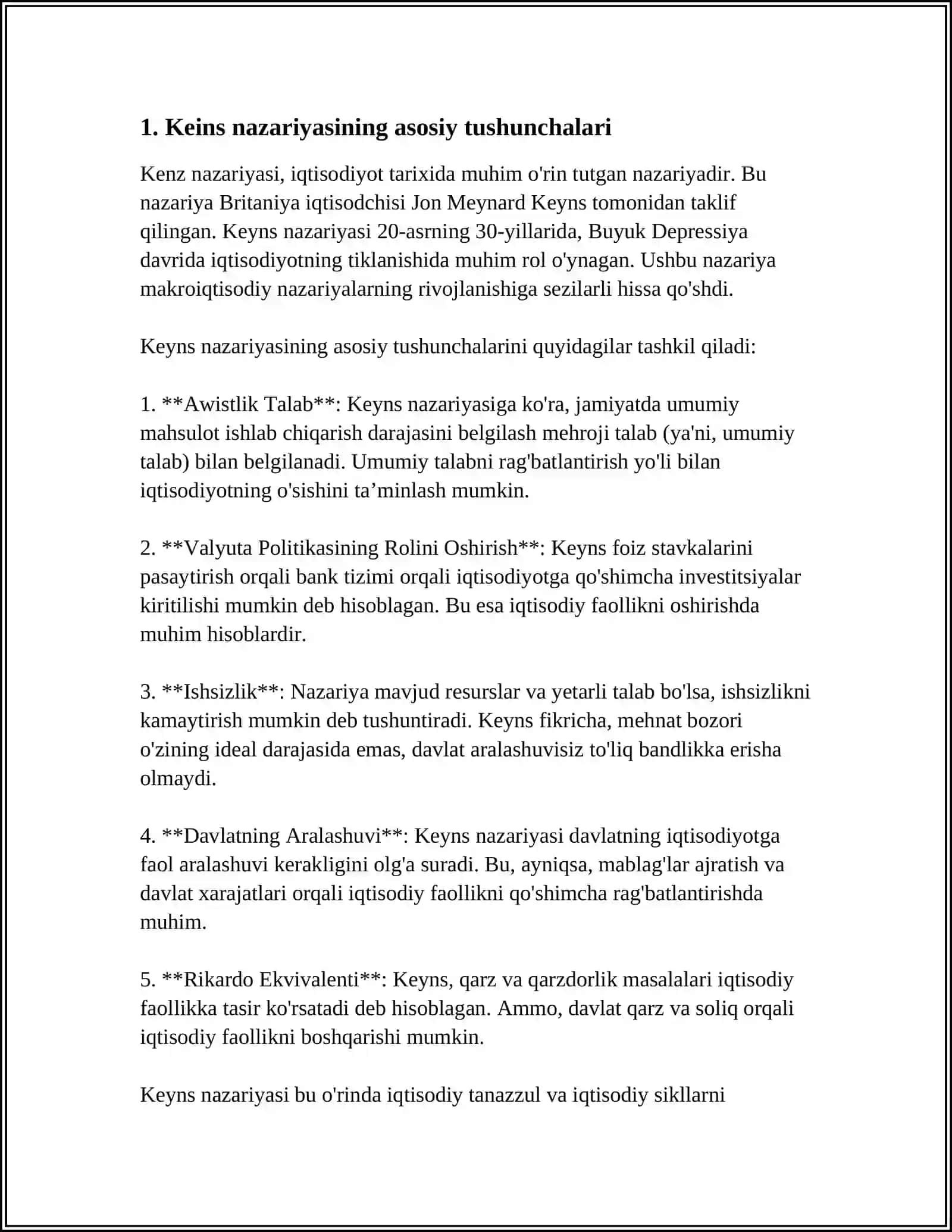 KEYNS NAZARIYASI VA AMALIYOTI 3