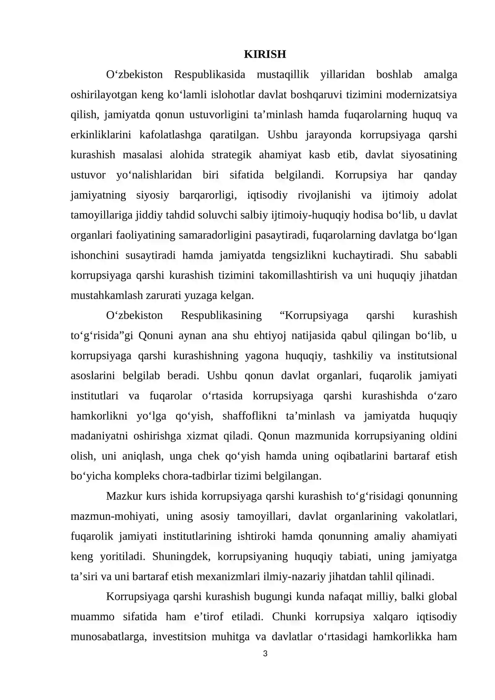 O'zbekiston Respublikasi " Korrupsiyaga qarshi kurashish to'g'risida" gi qonunning mazmun mohiyati 3