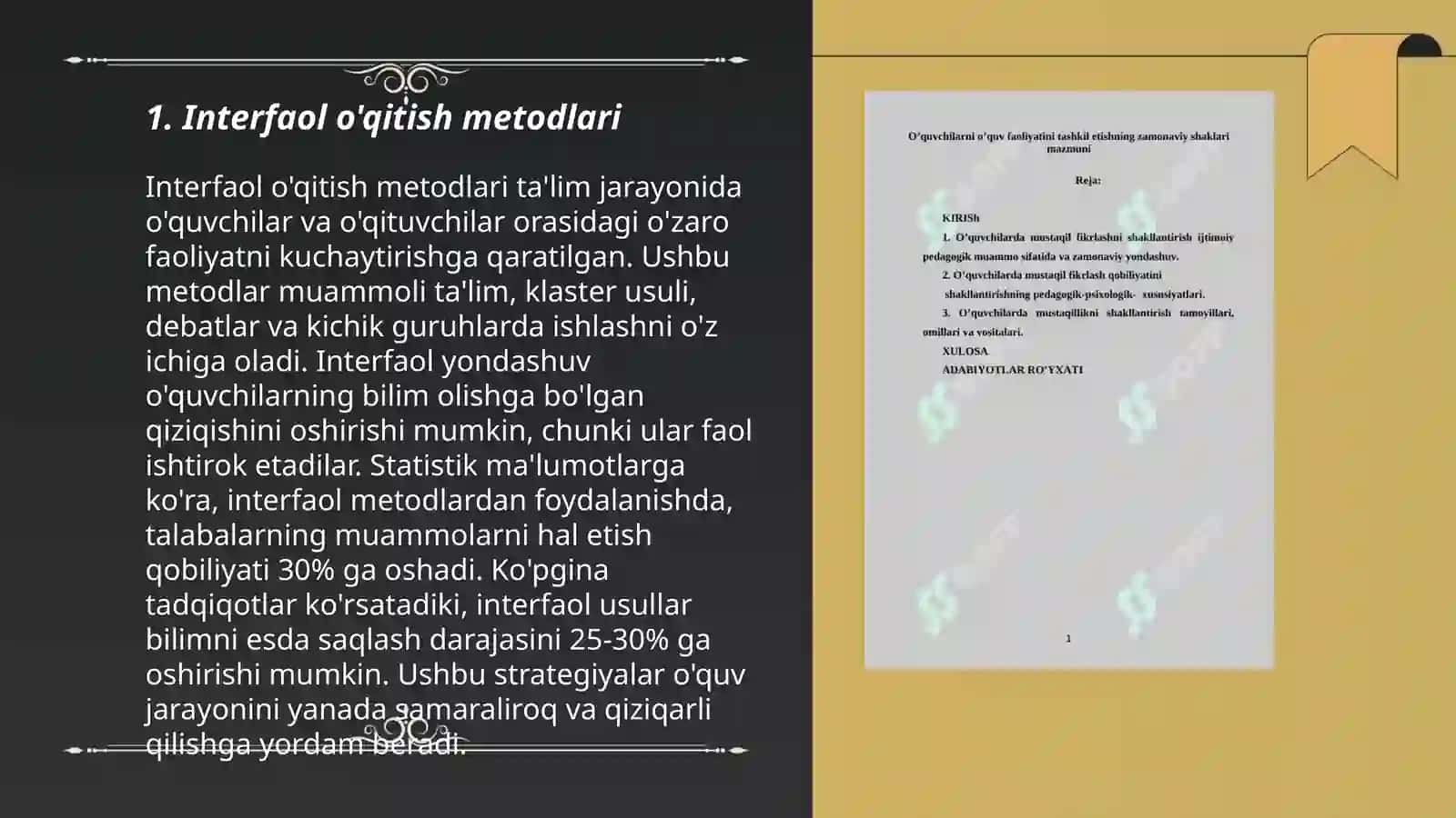 Interfaol o'qitish metodlari 3