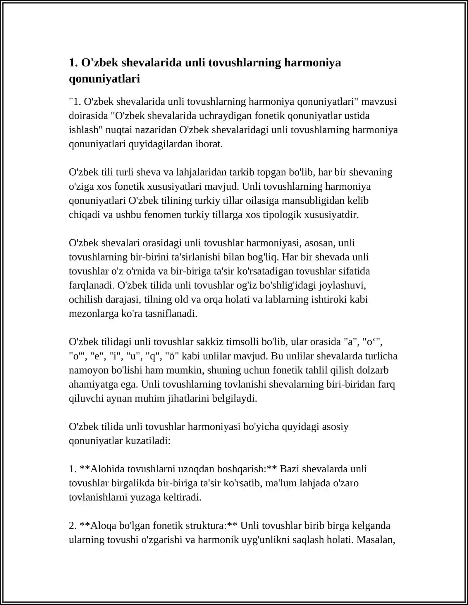 O'ZBEK SHEVALARIDA UCHRAYDIGAN FONETIK QONUNIYATLAR USTIDA ISHLASH 3
