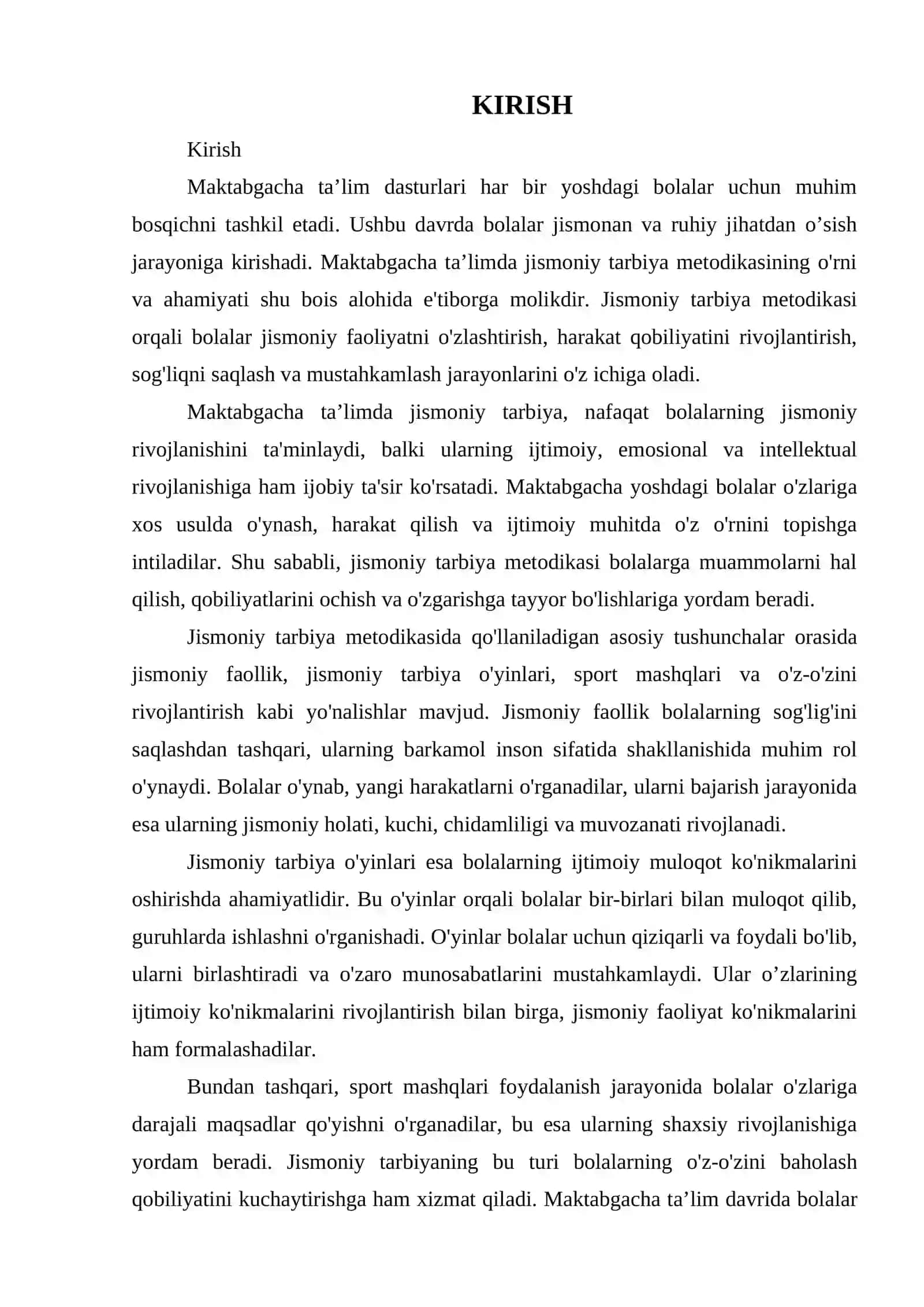 MAKTABGACHA TA’LIMDA JISMONIY TARBIYA METODIKASINING ASOSIY TUSHUNCHALARI 3