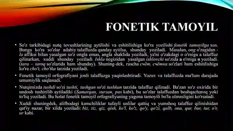 O'zbek orfografiyasining tamoyillari 3