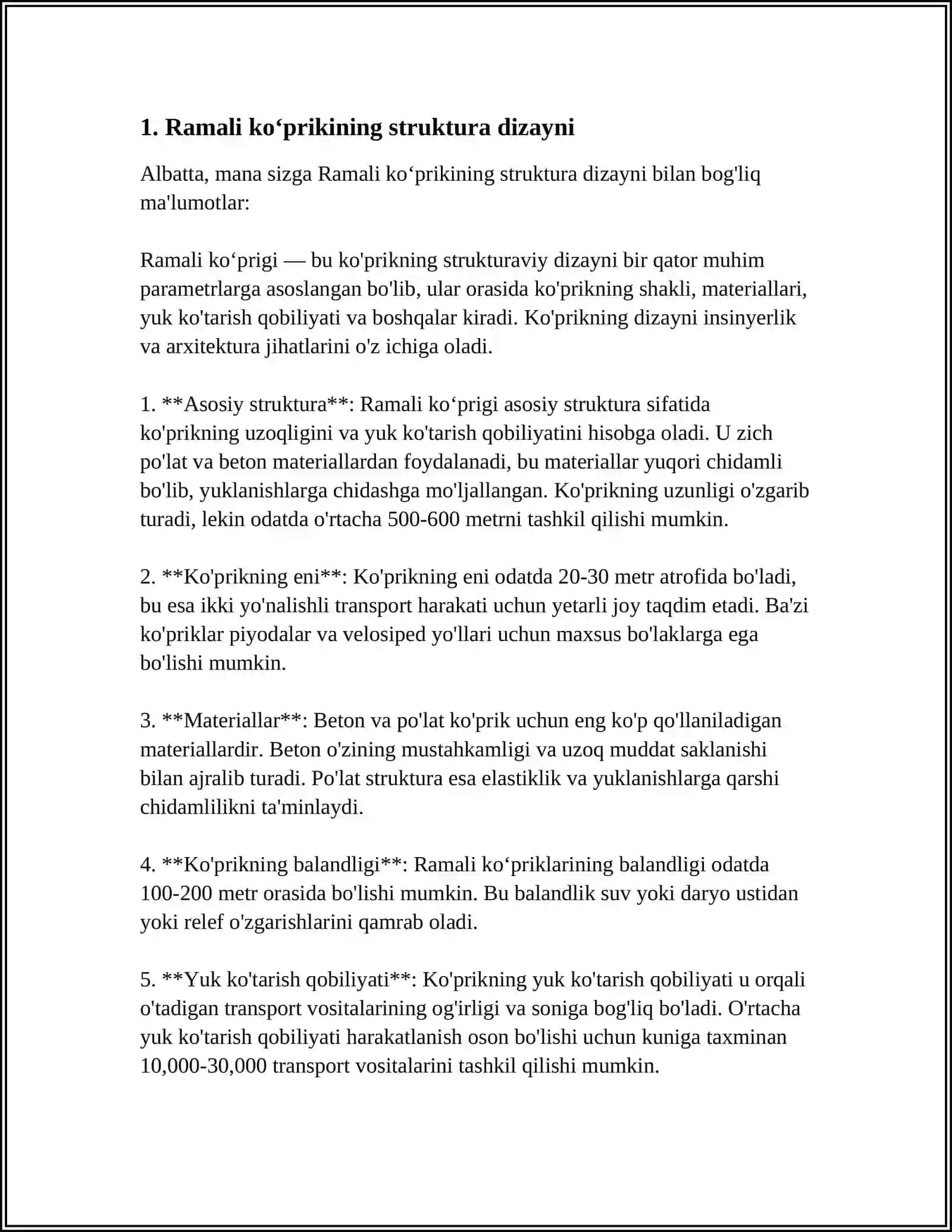 MUSTAQIL ISH Mavzu: RAMALI KOʻPRIKNING USTUNLARINI POYDEVOR BILAN BIRLASHTIRISH 3