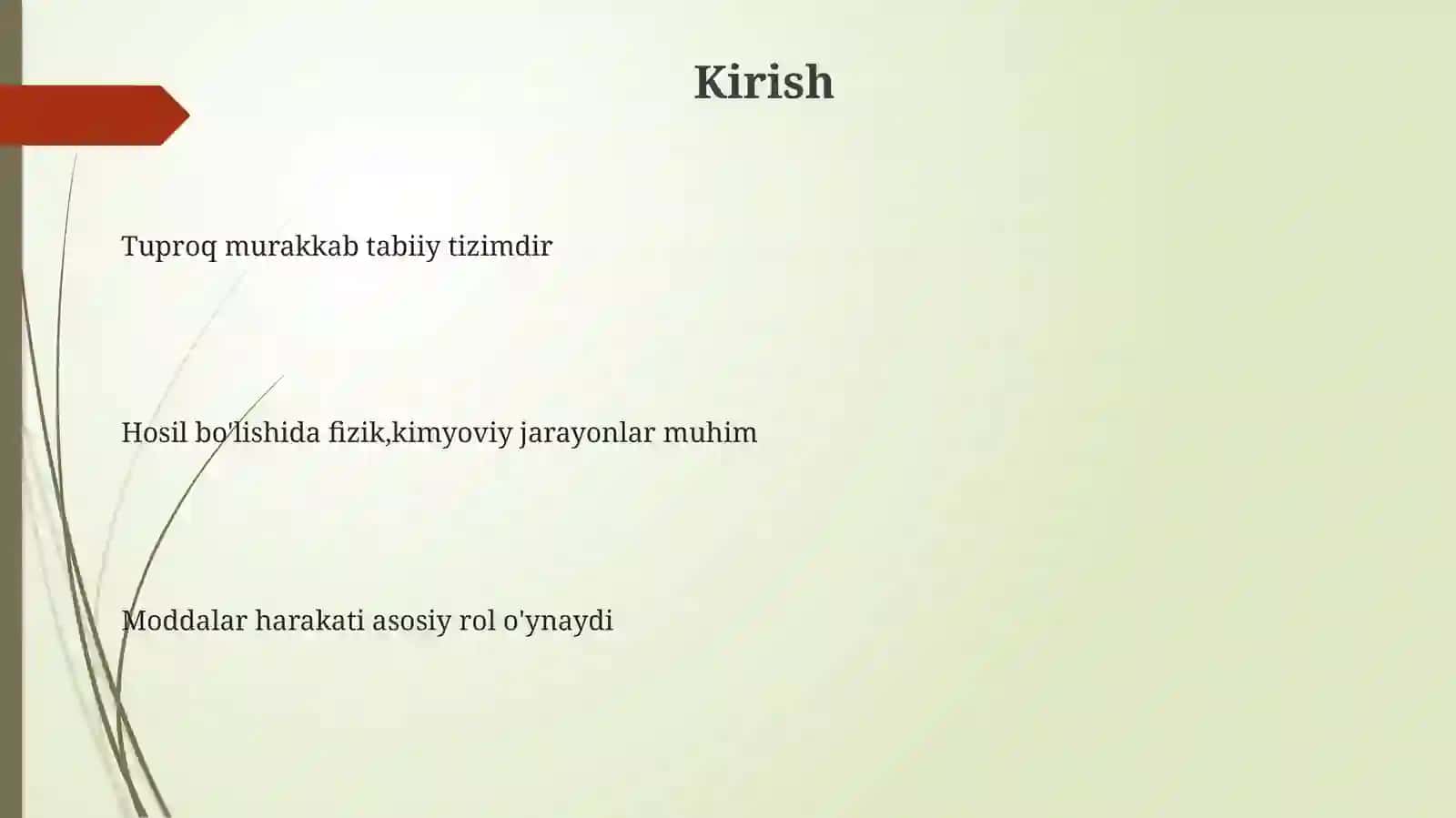 Tuproqlarning paydo bo'lishida moddalar yo'qolishi va to'planishi 3