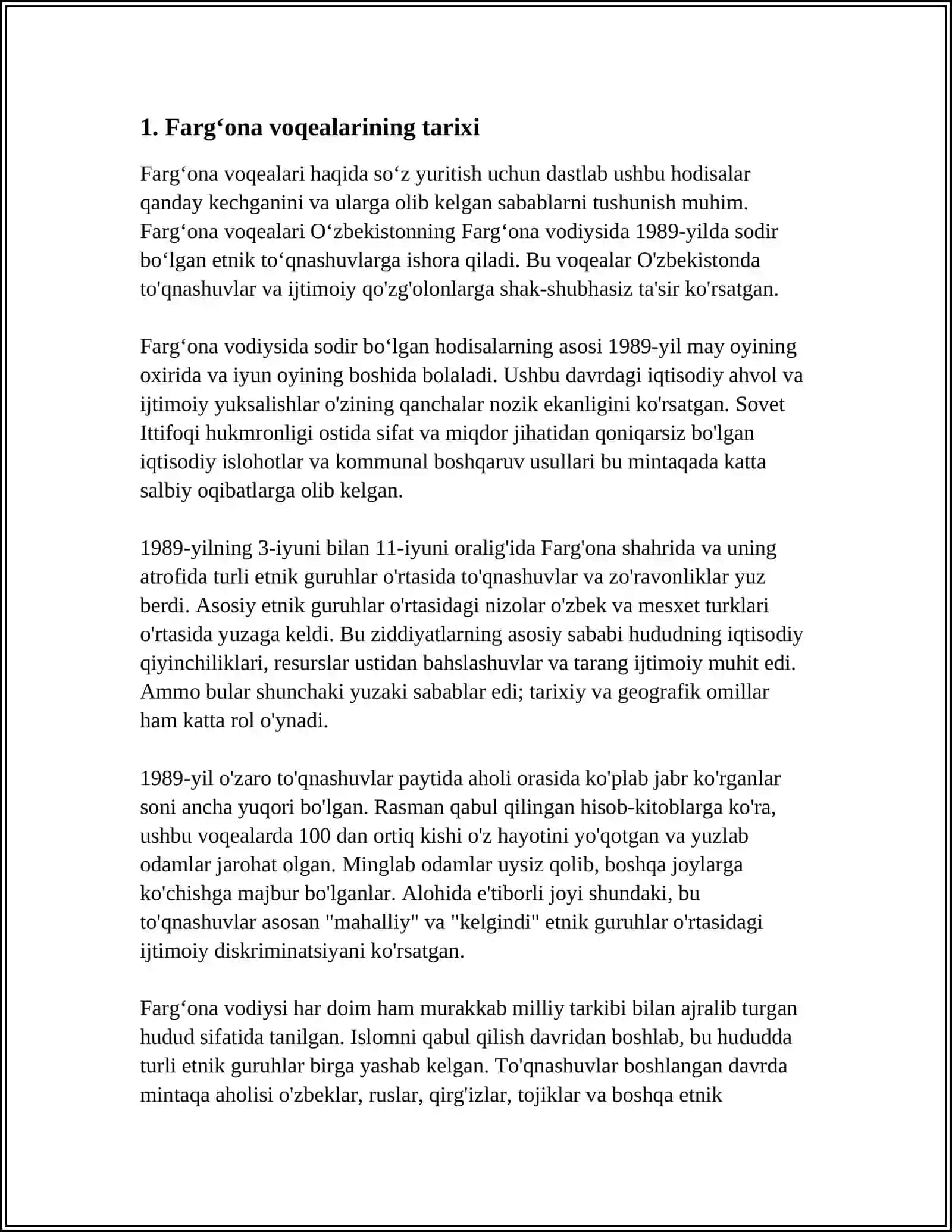 1989-YIL FARGʻONA VOQEALARI, SABABLARI VA OQIBATLARI 3
