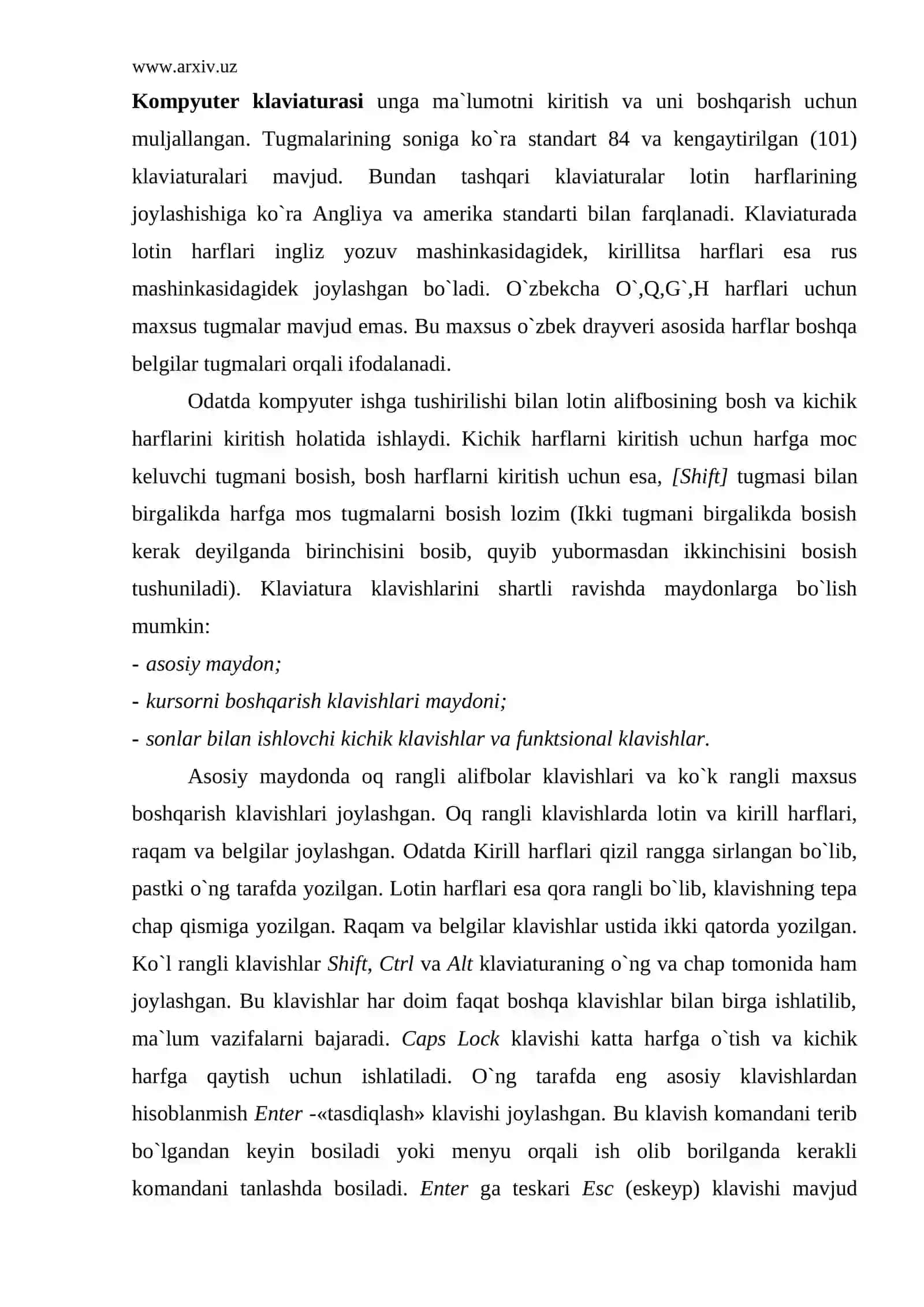 SHaxsiy kompyuterlarning asosiy qurilmalari 3