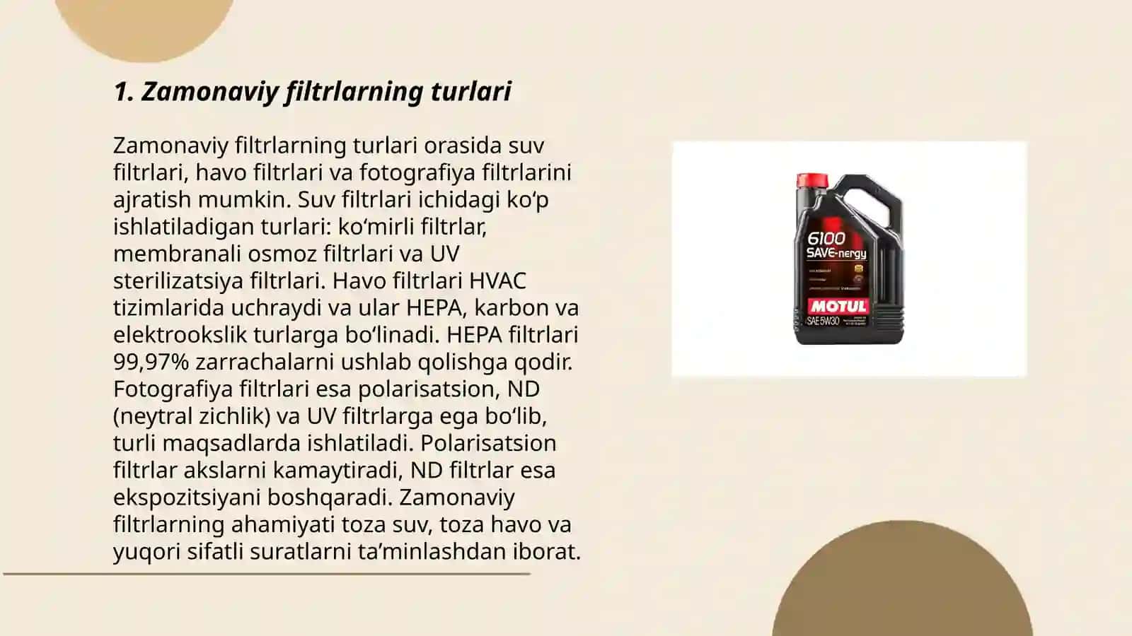 Zamonaviy filtrlar 3