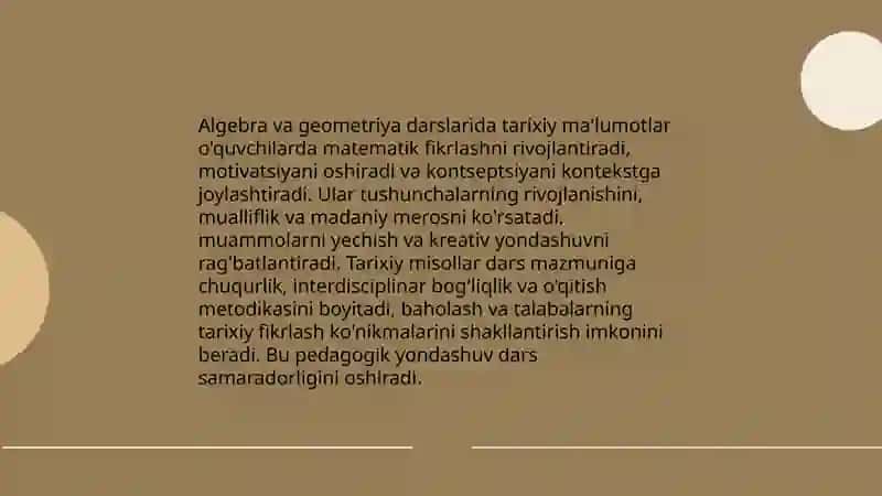 Algebra va Geometriya Darslarida Tarixiy Ma'lumotlar 3