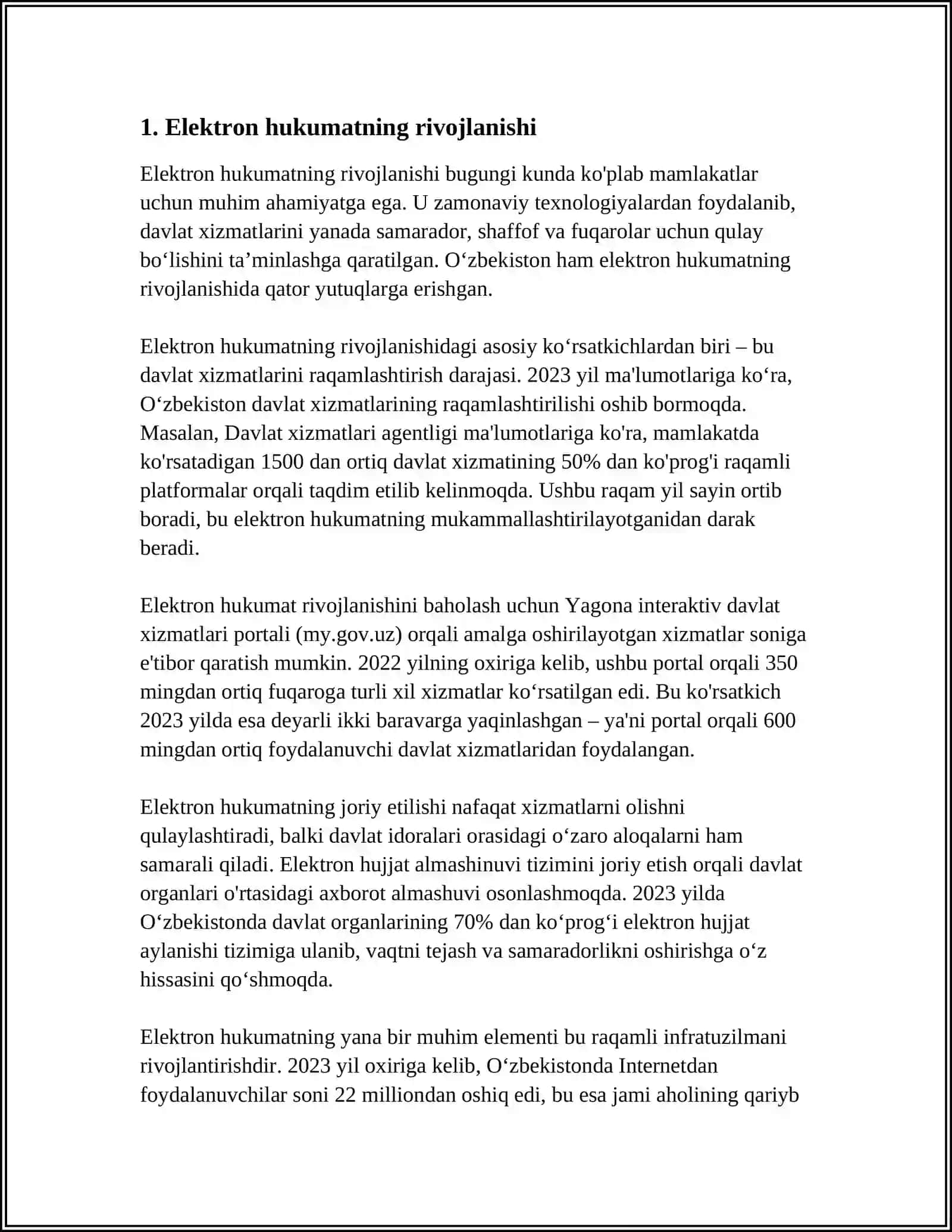 Elektron Hukumatning Rivojlanishi 3