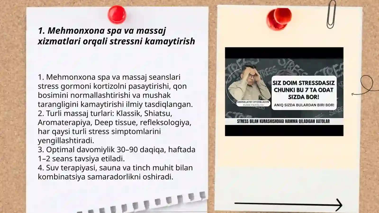 Mehmonxonalarda Mijozlar uchun stressni boshqarish va dam olish usullari 3