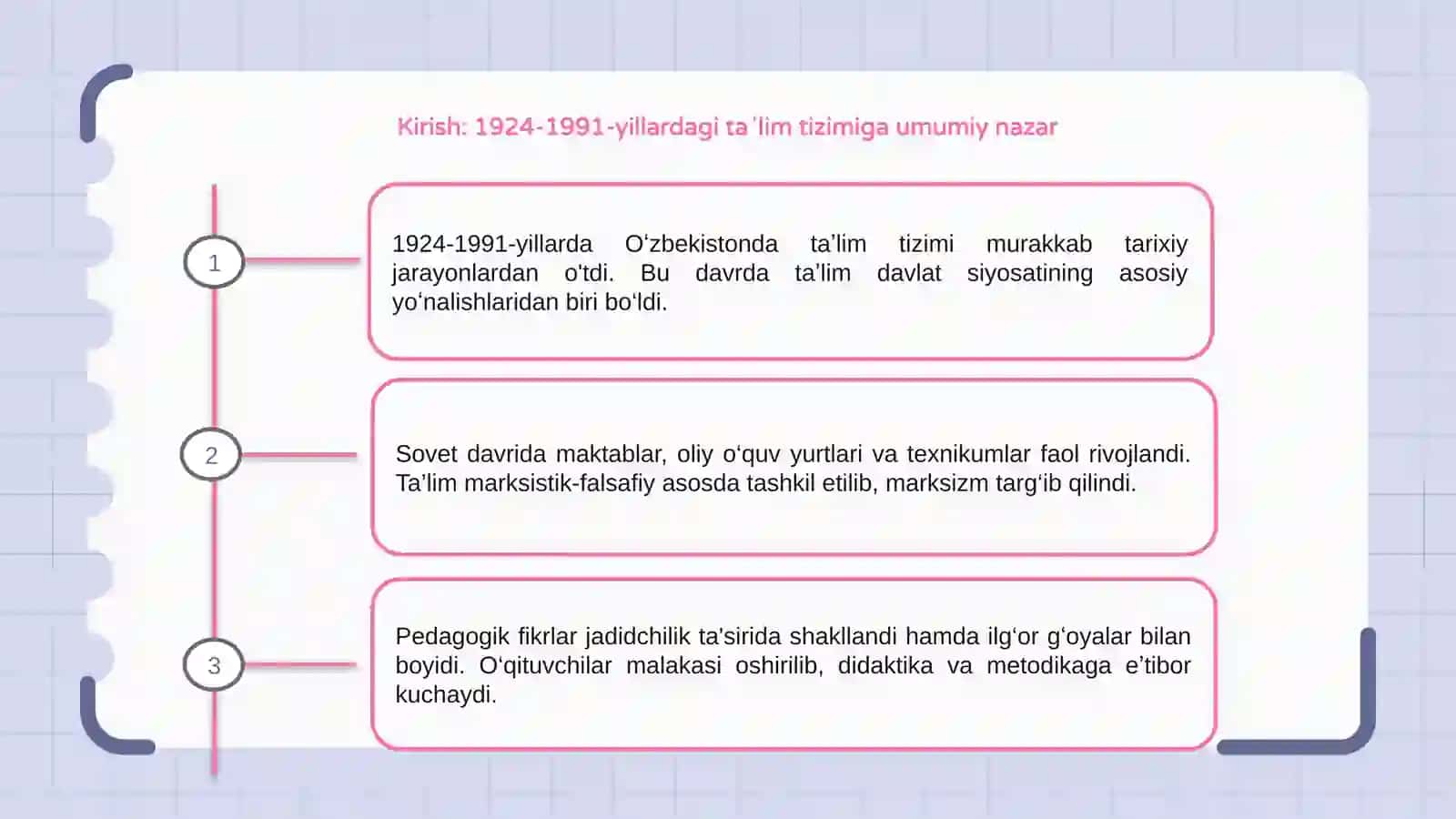 Oʻzbekistonda ta'lim tizimi va pedagogik fikrlar rivoji 3