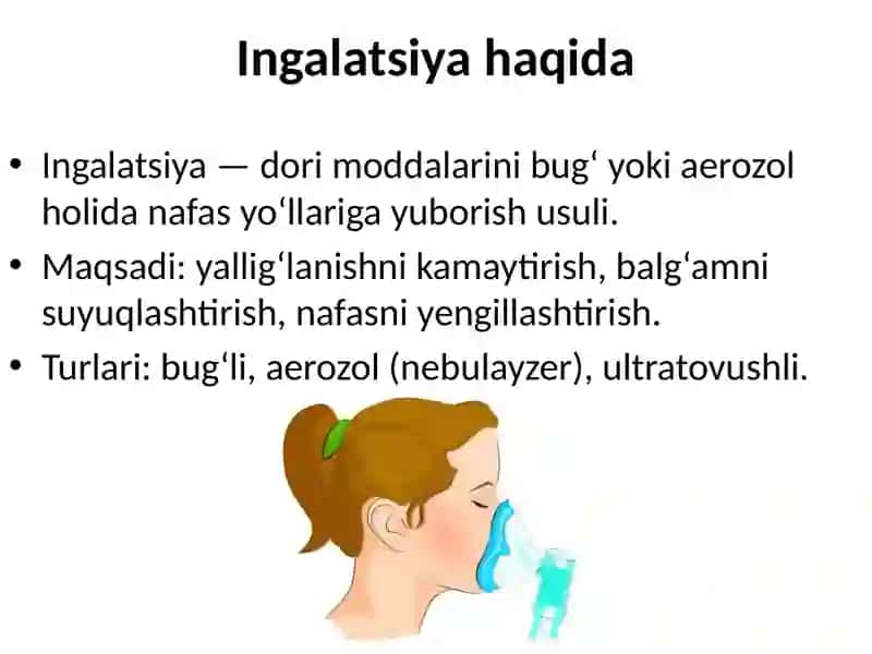 Ingalyatsiya va ajralmalarni so'rib olish 3