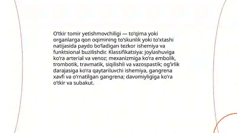 Oʻtkir tomir yetishmovchiligida birinchi tibbiy yordam 3