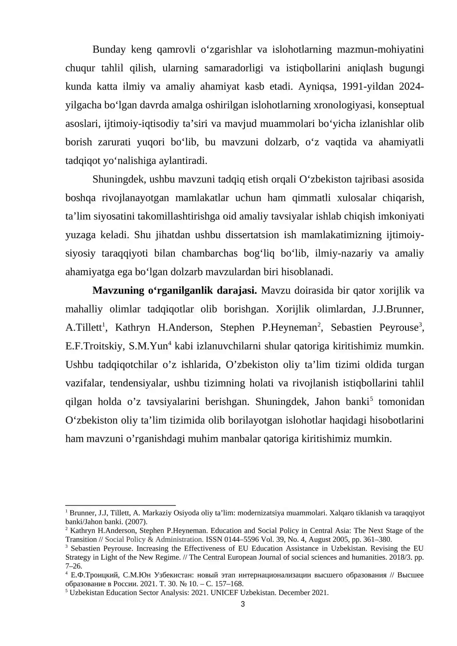 O’ZBEKISTON RESPUBLIKASIDA OLIY TA’LIM TIZIMIDA AMALGA OSHIRILGAN ISLOHOTLAR (1991–2025) 3
