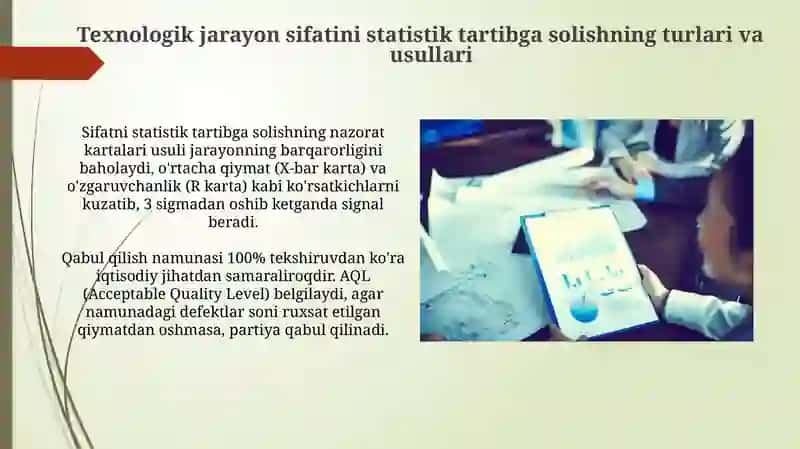 Texnologik jarayon sifatini statistik tartibga solishning turlari va usullari 3