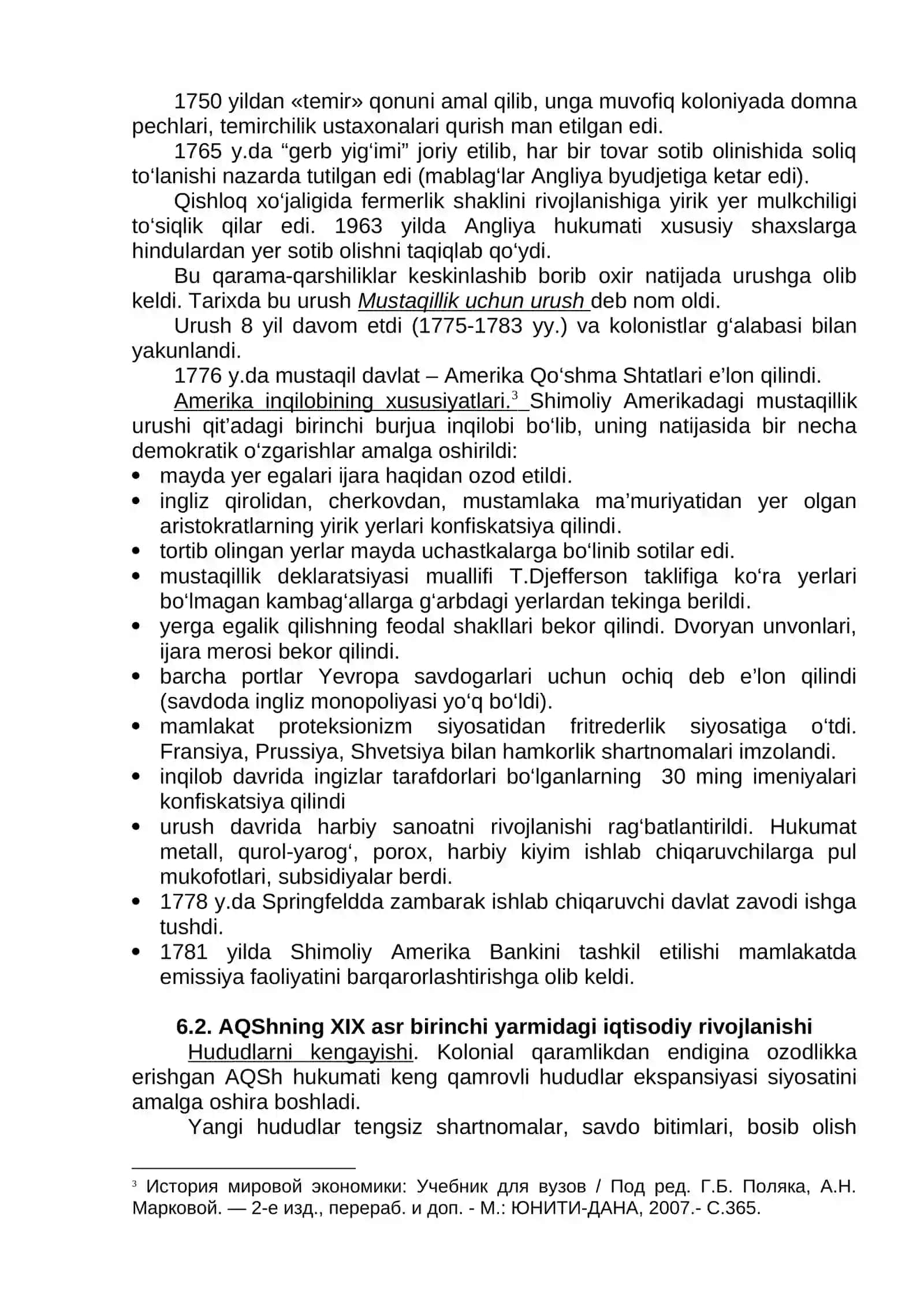 Mavzu. Mustaqillik uchun kurash. AQShning tashkil topishi 3