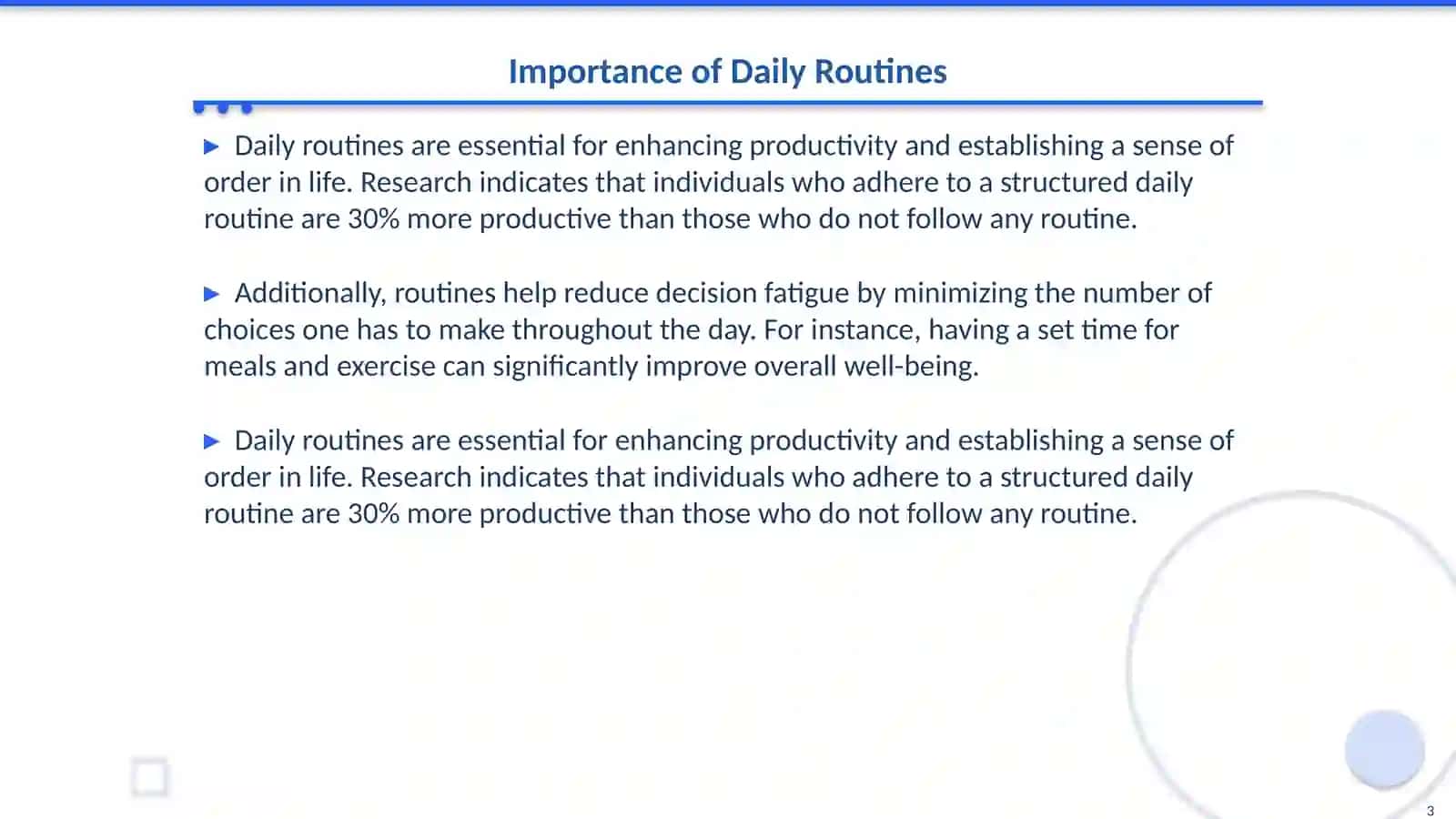 My daily routine and how I manage my time 3