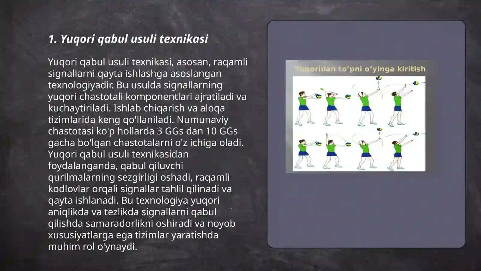 Yuqori qabul usuli texnikasi 3