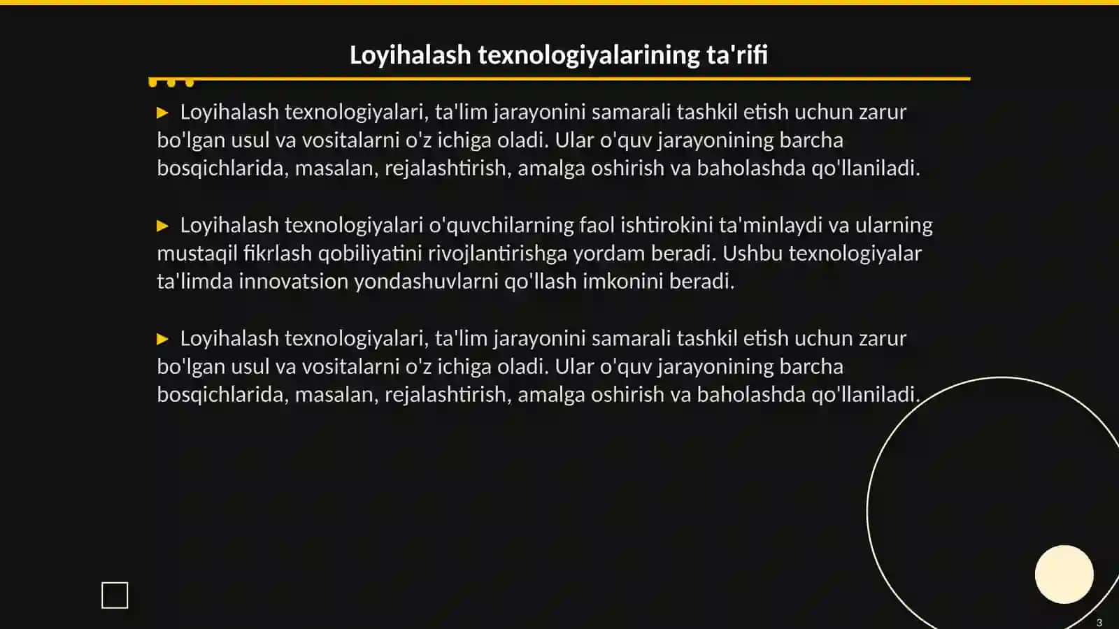 Loyihalash texnologiyalarining ta'limni tashkil etishdagi ahamiyati 3