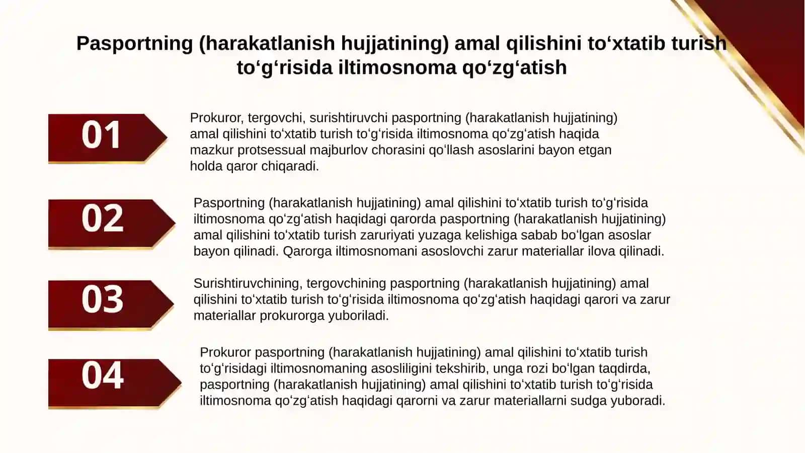 Pasportning(xarakatlaninsh xujjatining) amal qilishni tuxtatib turish 3